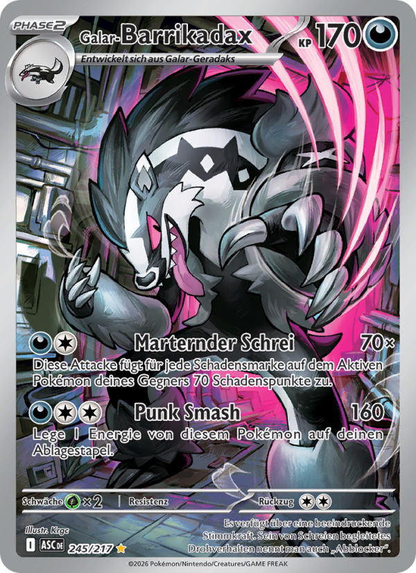 Galar-Barrikadax 245 — Erhabene Helden (German Pokémon TCG card)