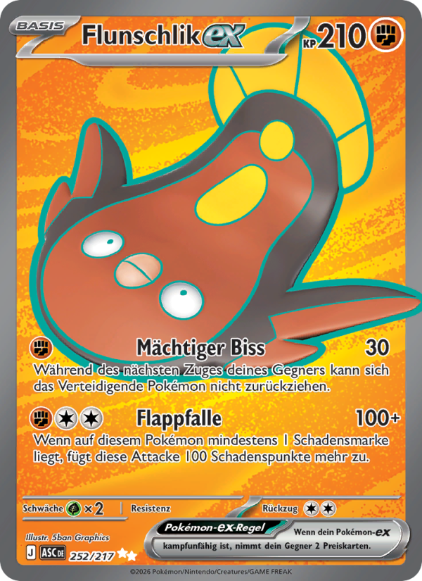 Flunschlik-ex 252 — Erhabene Helden (German Pokémon TCG card)