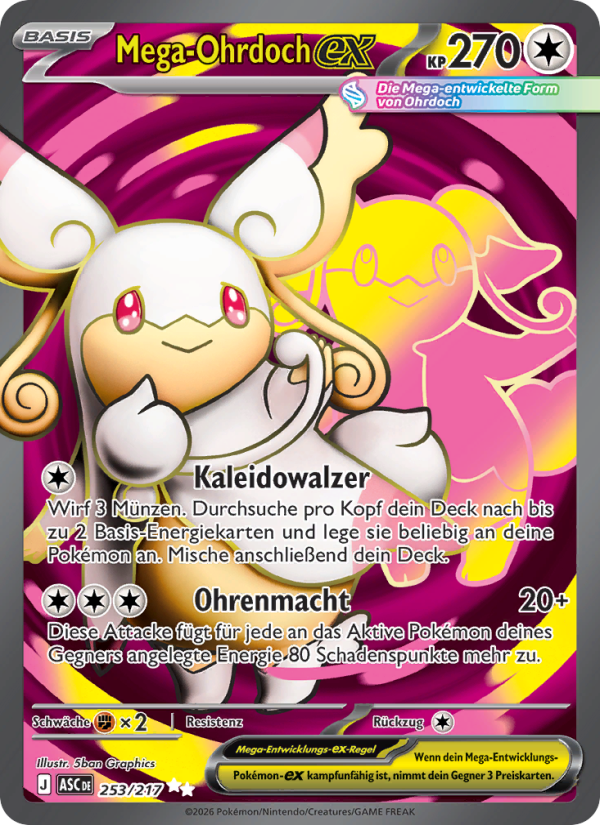 Mega-Ohrdoch-ex 253 — Erhabene Helden (German Pokémon TCG card)