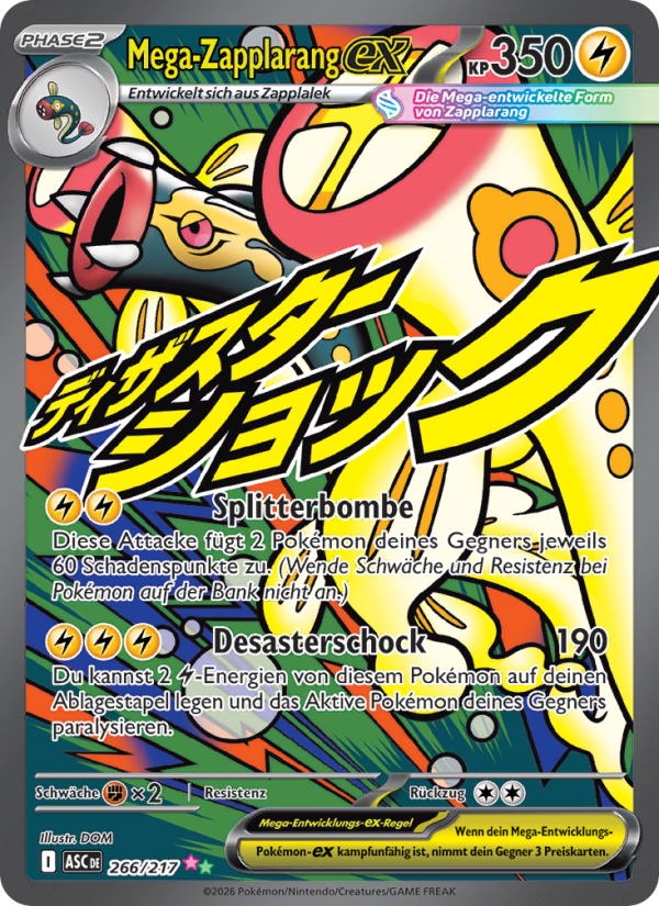 Mega-Zapplarang-ex 266 — Erhabene Helden (German Pokémon TCG card)
