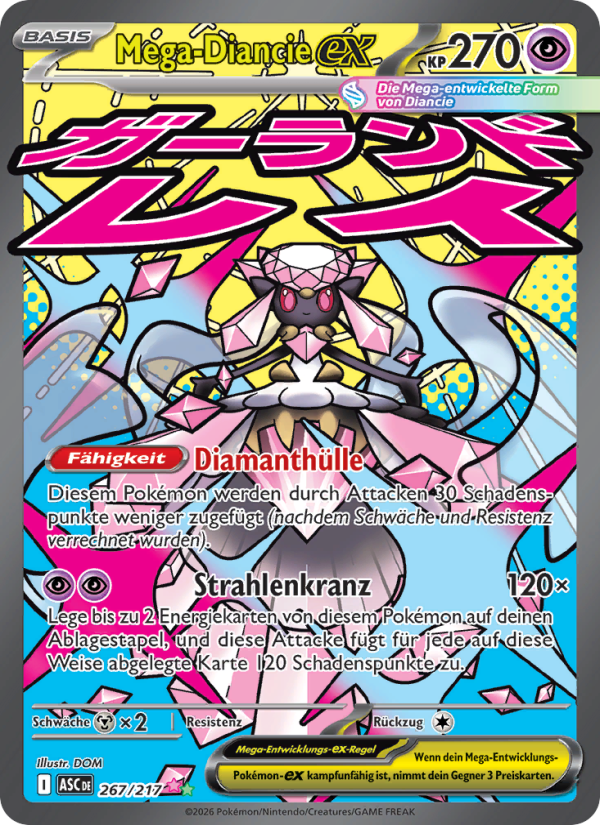 Mega-Diancie-ex 267 — Erhabene Helden (German Pokémon TCG card)