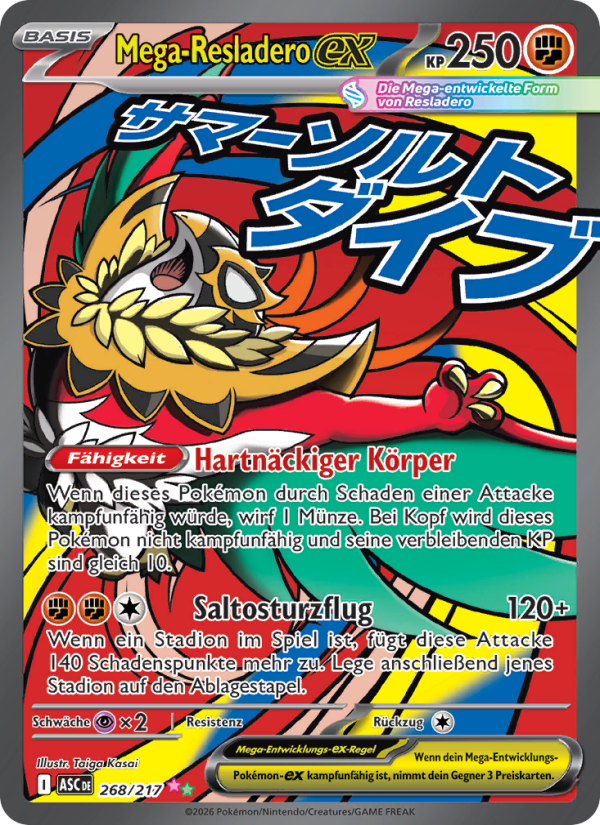 Mega-Resladero-ex 268 — Erhabene Helden (German Pokémon TCG card)