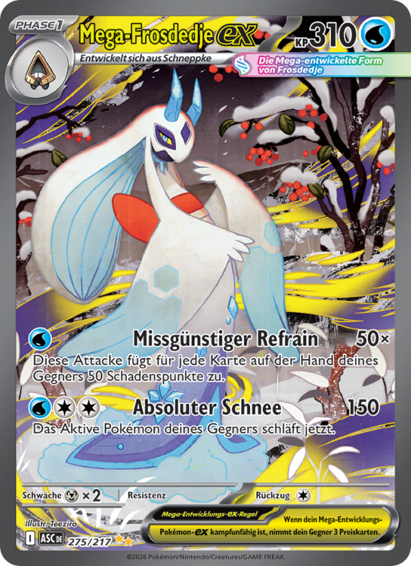 Mega-Frosdedje-ex 275 — Erhabene Helden (German Pokémon TCG card)