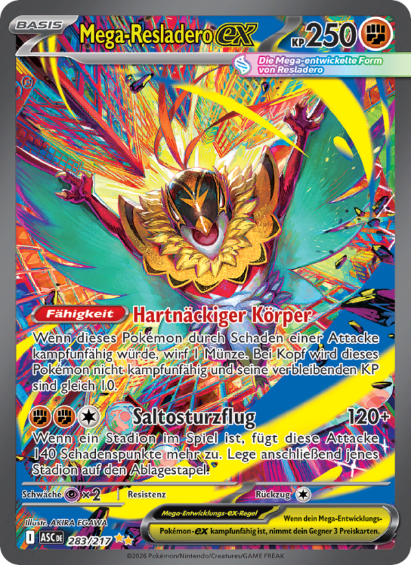 Mega-Resladero-ex 283 — Erhabene Helden (German Pokémon TCG card)