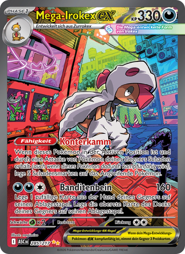 Mega-Irokex-ex 285 — Erhabene Helden (German Pokémon TCG card)