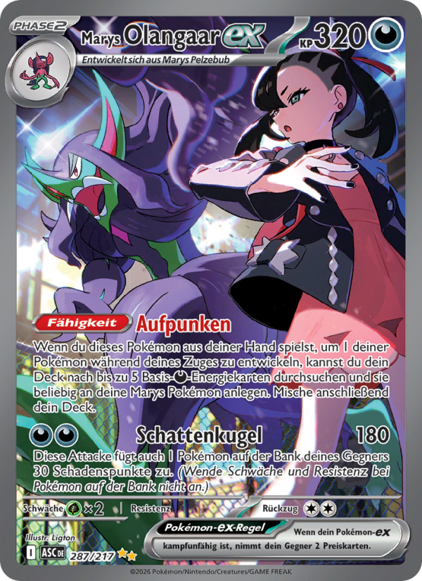 Marys Olangaar-ex 287 — Erhabene Helden (German Pokémon TCG card)