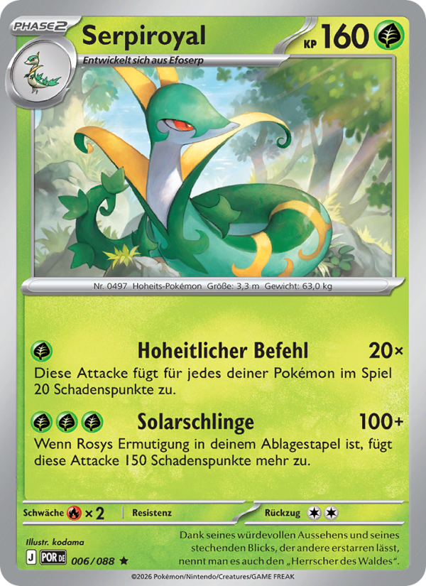 Serpiroyal 006 — Optimale Ordnung (German Pokémon TCG card)