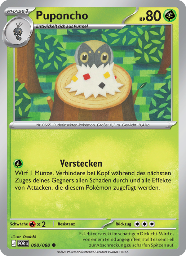 Puponcho 008 — Optimale Ordnung (German Pokémon TCG card)