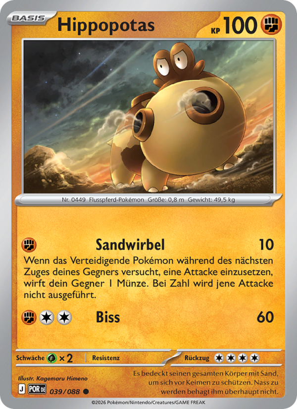 Hippopotas 039 — Optimale Ordnung (German Pokémon TCG card)