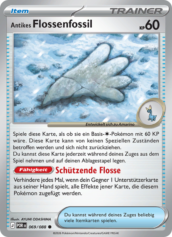 Antikes Flossenfossil 069 — Optimale Ordnung (German Pokémon TCG card)
