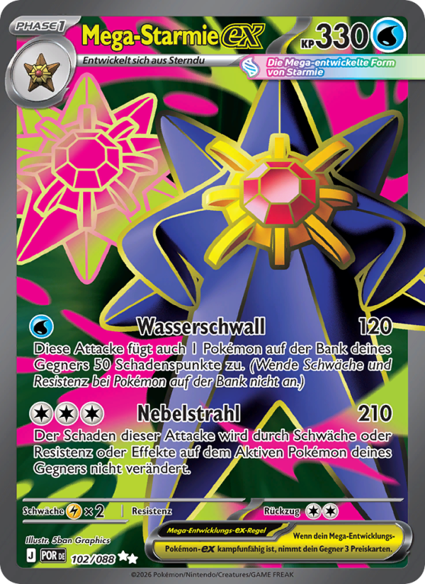 Mega-Starmie-ex 102 — Optimale Ordnung (German Pokémon TCG card)