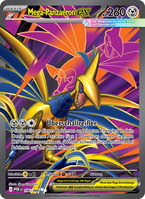 Mega-Panzaeron-ex 106 — Optimale Ordnung (German Pokémon TCG card)