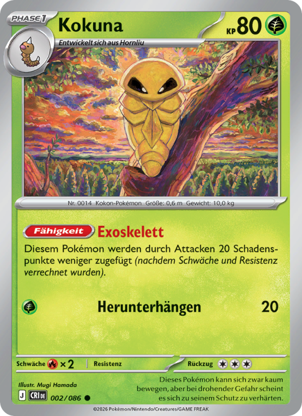 Kokuna 002 — Wachsendes Chaos (German Pokémon TCG card)