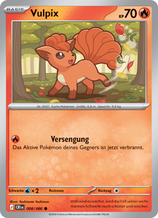 Vulpix 008 — Wachsendes Chaos (German Pokémon TCG card)