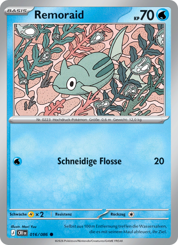 Remoraid 016 — Wachsendes Chaos (German Pokémon TCG card)