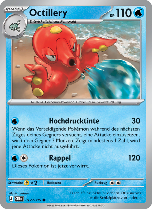 Octillery 017 — Wachsendes Chaos (German Pokémon TCG card)