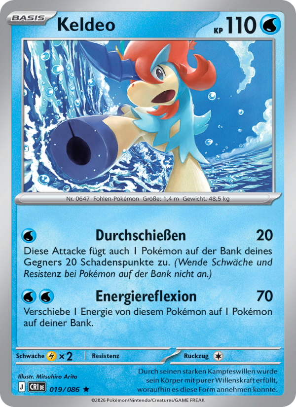 Keldeo 019 — Wachsendes Chaos (German Pokémon TCG card)