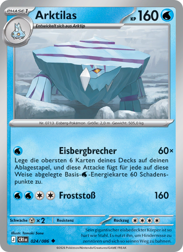 Arktilas 024 — Wachsendes Chaos (German Pokémon TCG card)