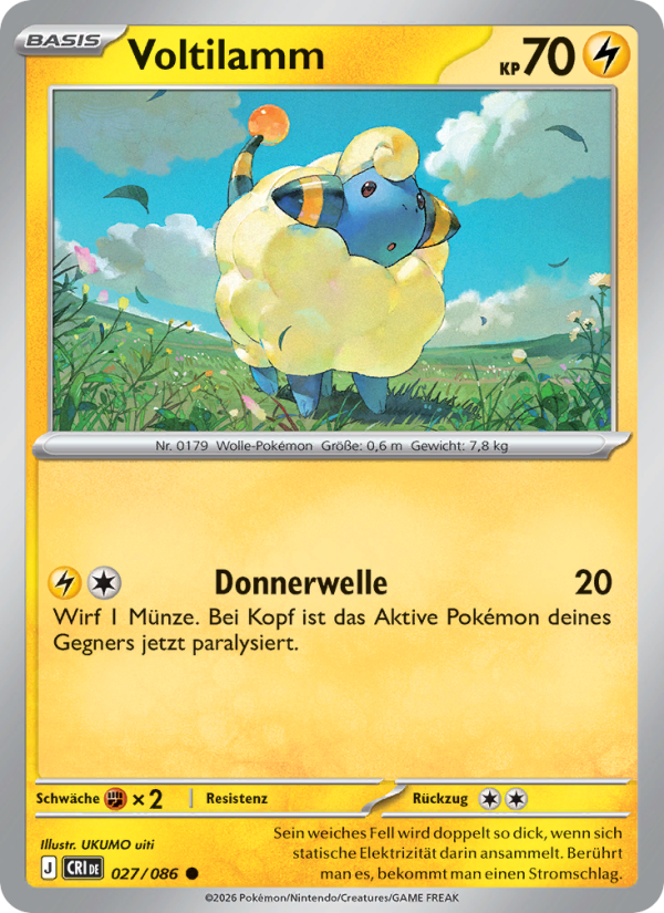Voltilamm 027 — Wachsendes Chaos (German Pokémon TCG card)
