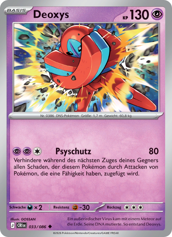 Deoxys 033 — Wachsendes Chaos (German Pokémon TCG card)
