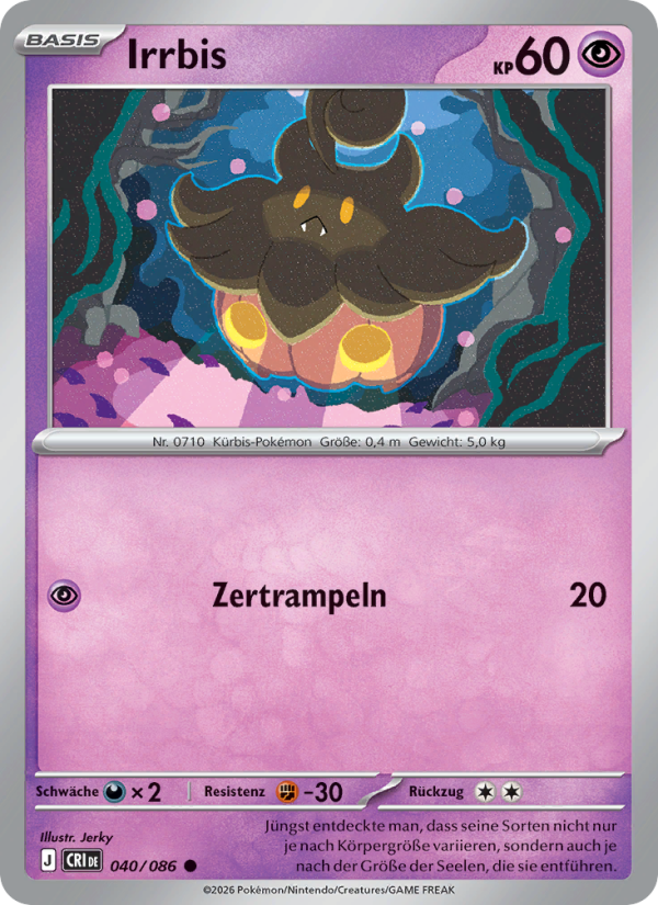 Irrbis 040 — Wachsendes Chaos (German Pokémon TCG card)