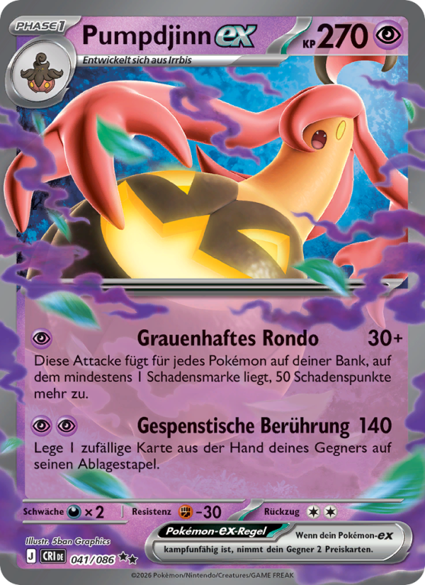 Pumpdjinn-ex 041 — Wachsendes Chaos (German Pokémon TCG card)
