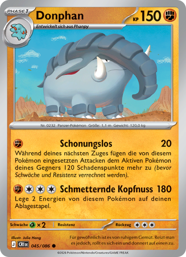 Donphan 045 — Wachsendes Chaos (German Pokémon TCG card)