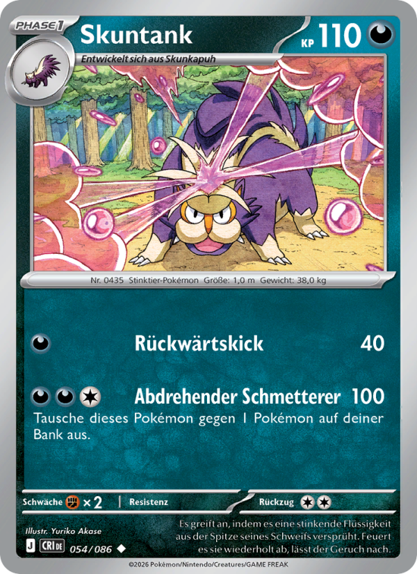 Skuntank 054 — Wachsendes Chaos (German Pokémon TCG card)