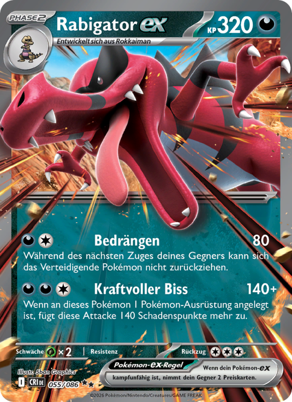 Rabigator-ex 055 — Wachsendes Chaos (German Pokémon TCG card)