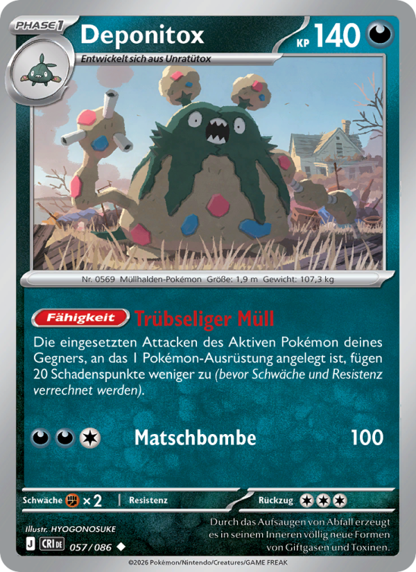 Deponitox 057 — Wachsendes Chaos (German Pokémon TCG card)