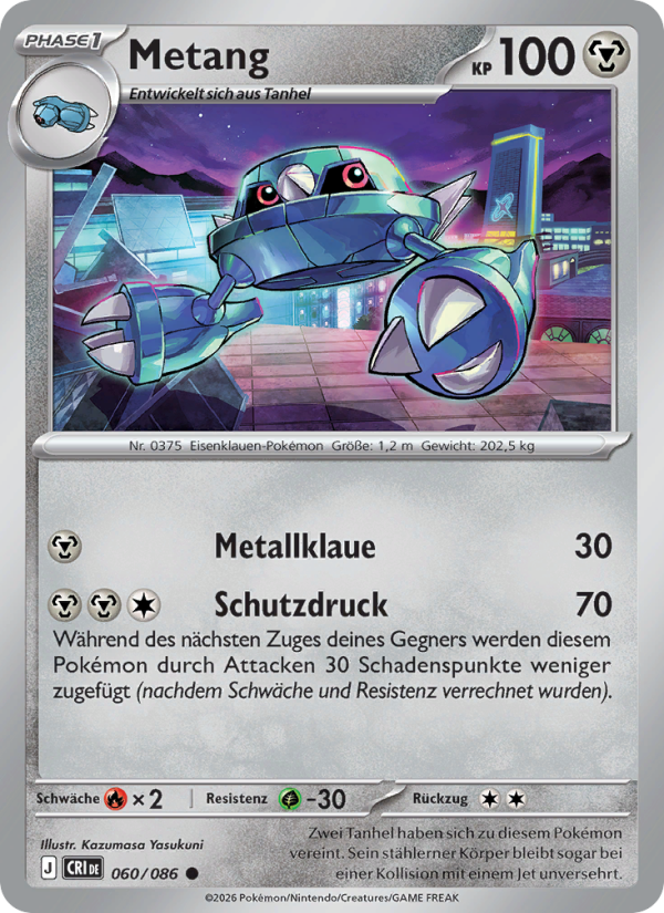 Metang 060 — Wachsendes Chaos (German Pokémon TCG card)