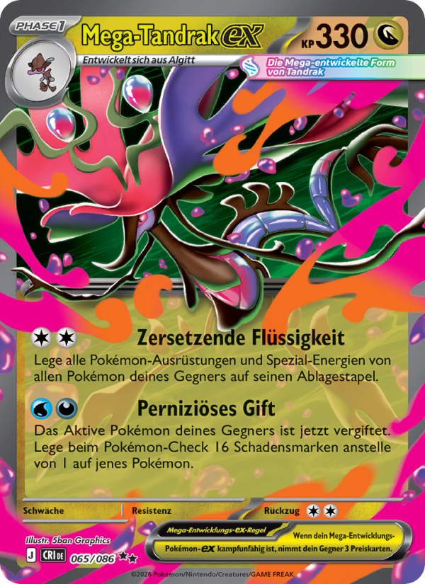 Mega-Tandrak-ex 065 — Wachsendes Chaos (German Pokémon TCG card)