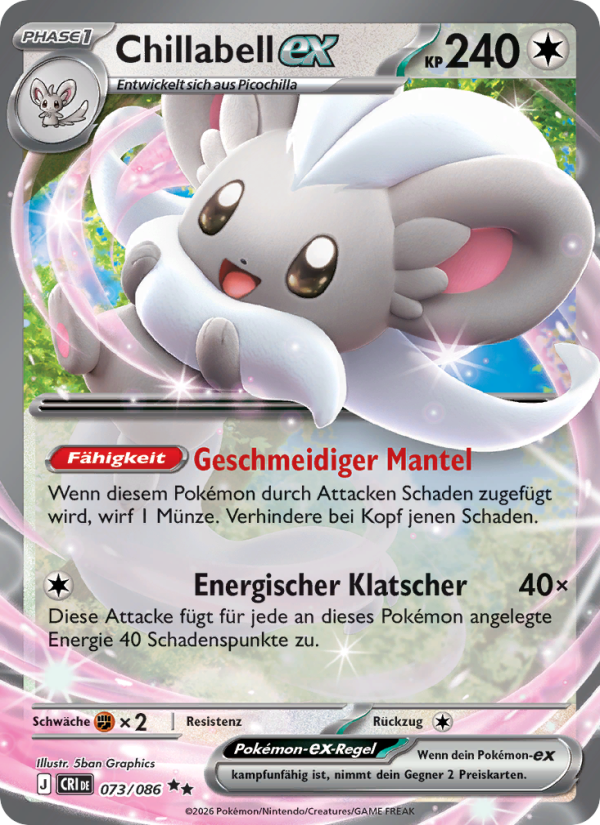Chillabell-ex 073 — Wachsendes Chaos (German Pokémon TCG card)
