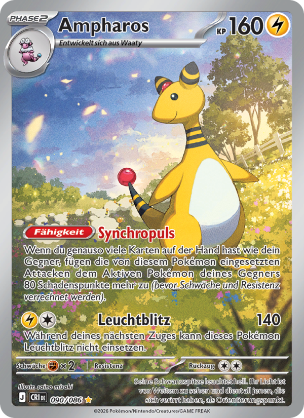 Ampharos 090 — Wachsendes Chaos (German Pokémon TCG card)