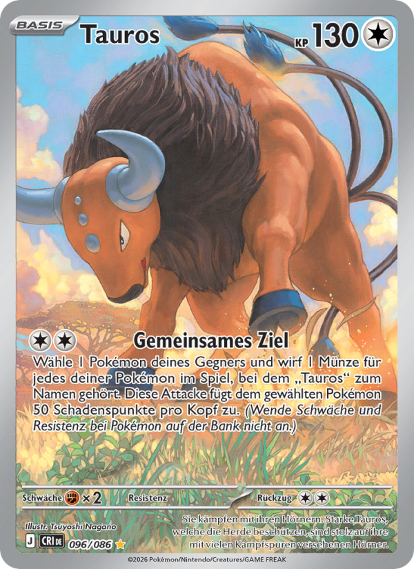 Tauros 096 — Wachsendes Chaos (German Pokémon TCG card)