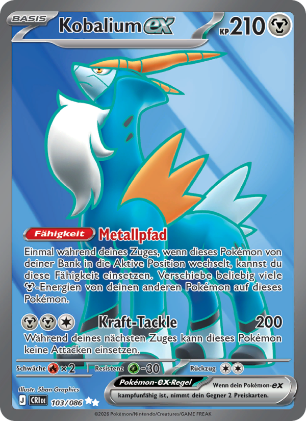 Kobalium-ex 103 — Wachsendes Chaos (German Pokémon TCG card)