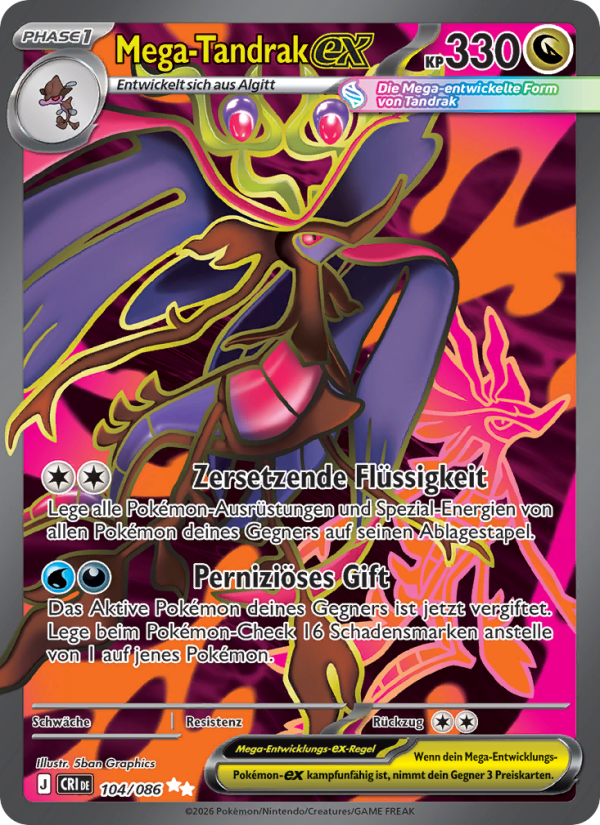 Mega-Tandrak-ex 104 — Wachsendes Chaos (German Pokémon TCG card)