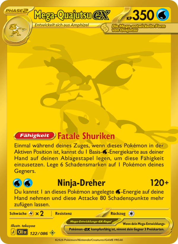 Mega-Quajutsu-ex 122 — Wachsendes Chaos (German Pokémon TCG card)