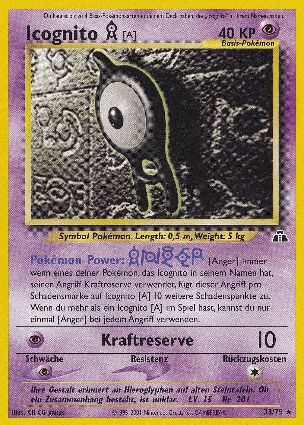 Icognito A 14 — Neo Discovery (German Pokémon TCG card)