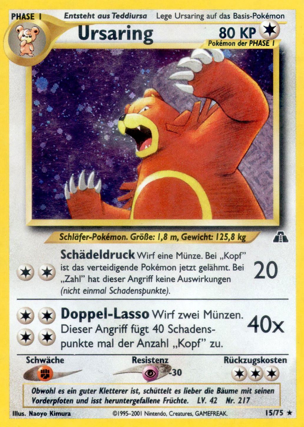 Ursaring 15 — Neo Discovery (German Pokémon TCG card)
