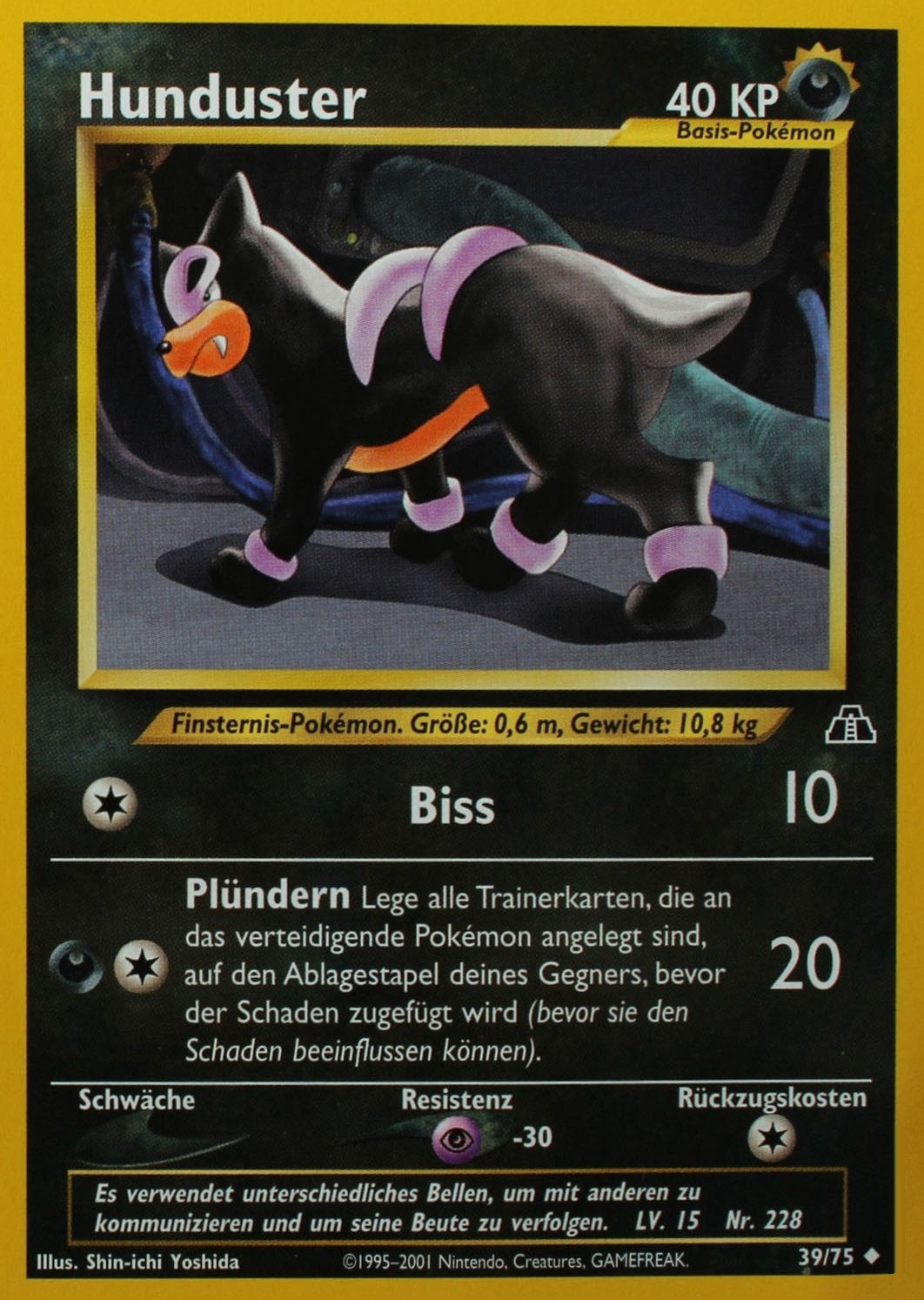 Hunduster 39 — Neo Discovery (German Pokémon TCG card)