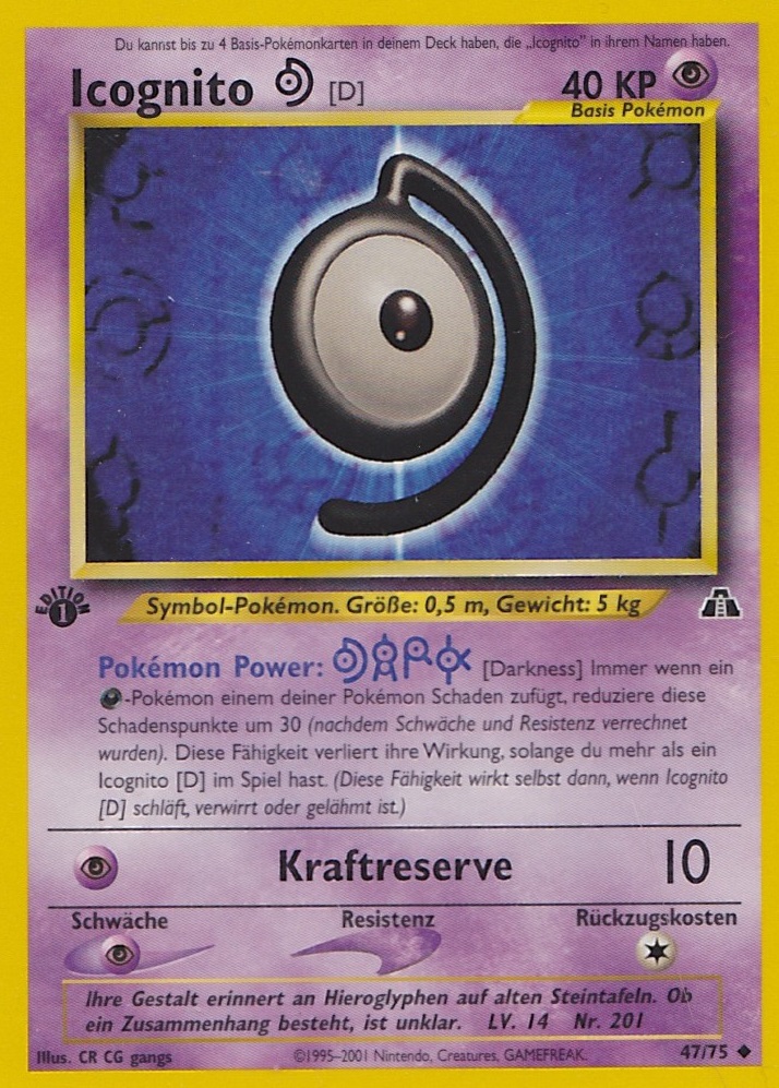 Icognito D 47 — Neo Discovery (German Pokémon TCG card)