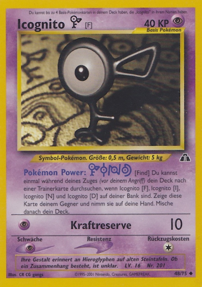 Icognito F 48 — Neo Discovery (German Pokémon TCG card)