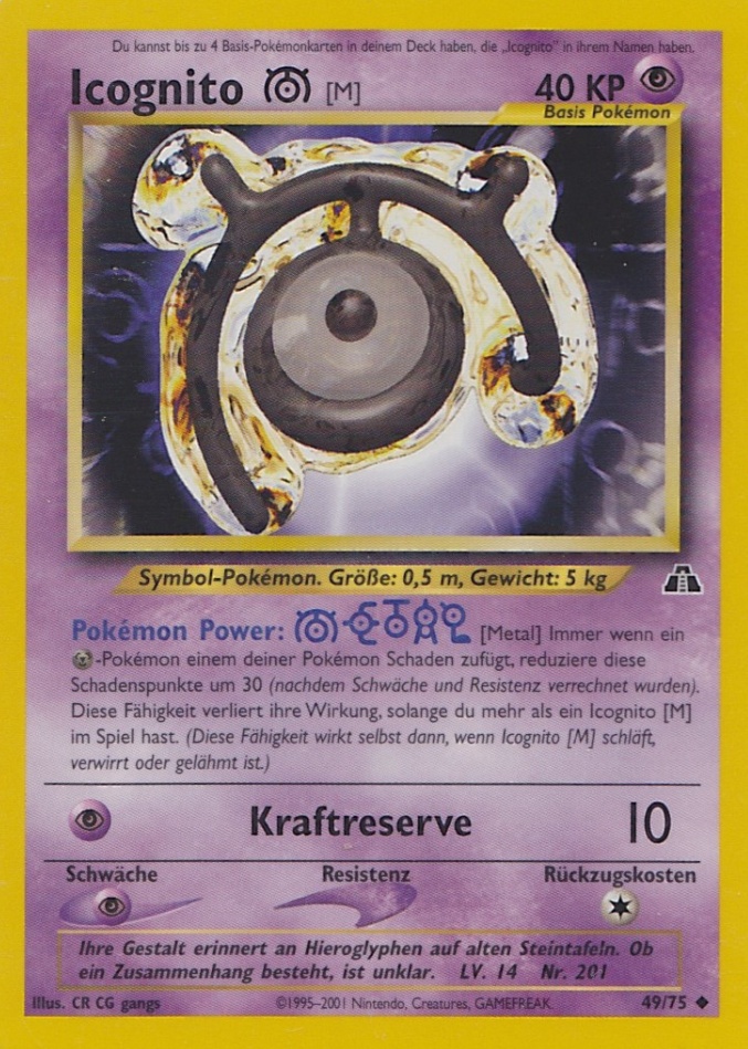 Icognito M 49 — Neo Discovery (German Pokémon TCG card)