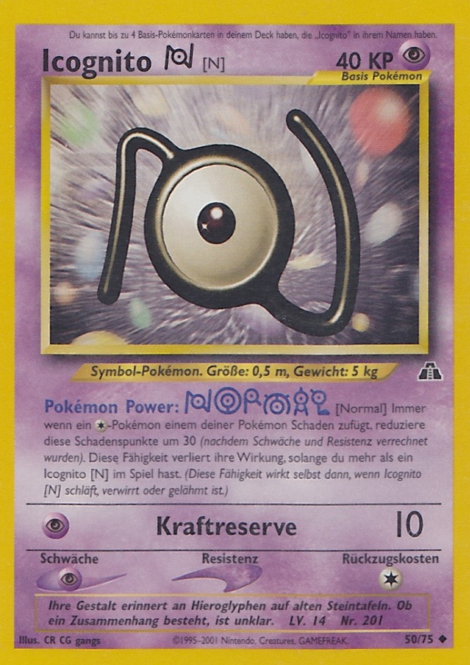 Icognito N 50 — Neo Discovery (German Pokémon TCG card)