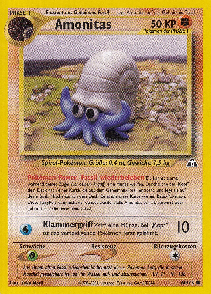 Amonitas 60 — Neo Discovery (German Pokémon TCG card)