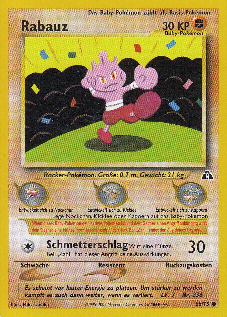 Rabauz 66 — Neo Discovery (German Pokémon TCG card)