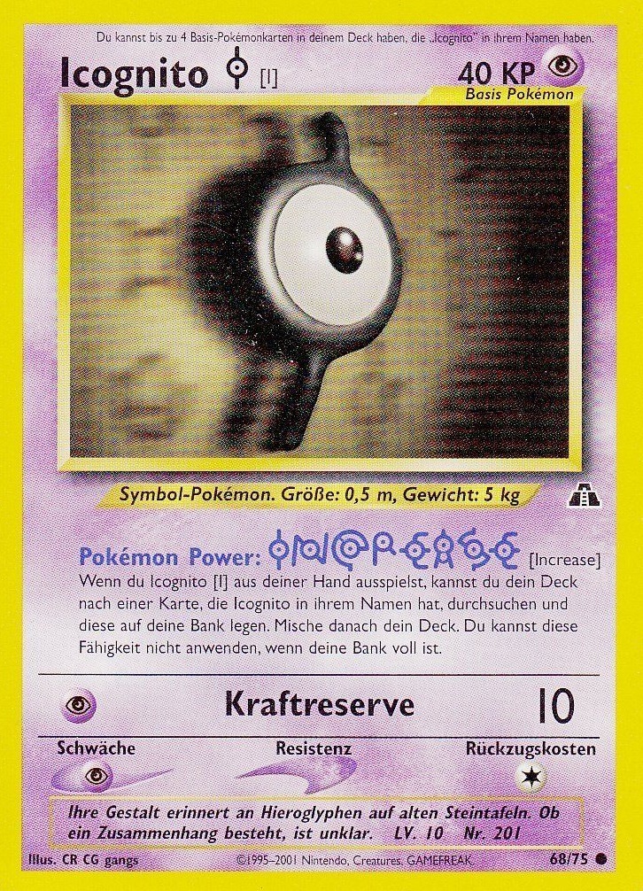 Icognito I 68 — Neo Discovery (German Pokémon TCG card)