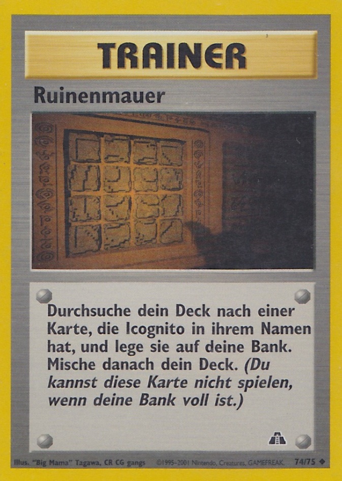 Ruinenwand 74 — Neo Discovery (German Pokémon TCG card)