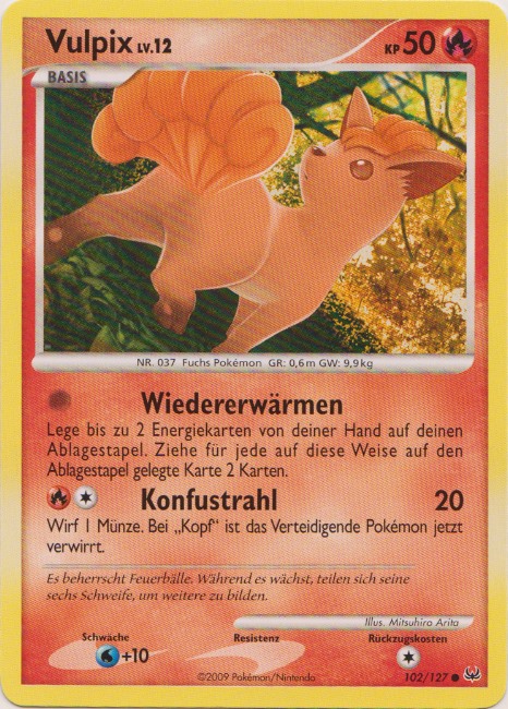 Vulpix 102 — Platinum (German Pokémon TCG card)